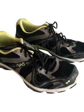 Rykä Influence Women's Cross-Training Sneakers Size 7.5 Black Gray Lime